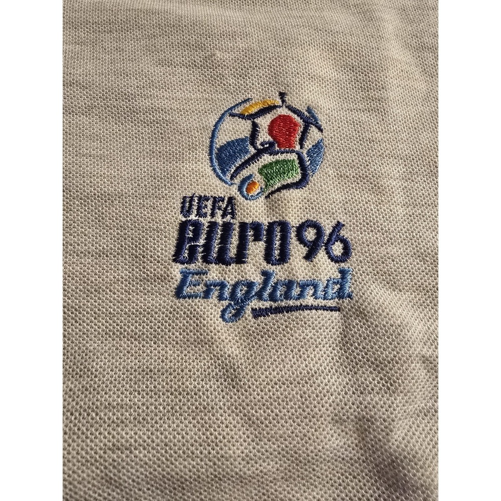 RARE!!!  NWT UEFA Euro 1996 Vintage S/S Polo Shirt Size XL Grey Gray Mens Soccer - Picture 5 of 5